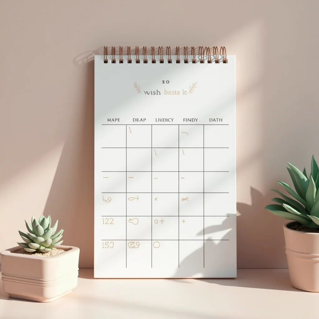 A5 Matte Finish Calendar - A5 Matte Finish Calendar for Productivity and Focus
