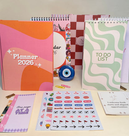 2026 Personal Planner, Calendar, Diary, ToDo List with 5 Freebies | Goal, Habit & Journal Planner
