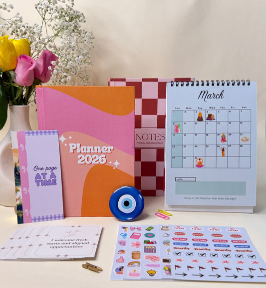 2026 Personal Planner & Calendar Bundle with 5 Freebies | Goal, Habit & Journal Planner