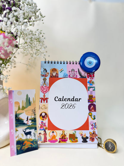 2026 Desk Calendar with Freebies | A5 Matte Finish Calendar